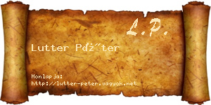 Lutter Péter névjegykártya