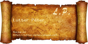 Lutter Péter névjegykártya