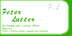 peter lutter business card