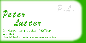 peter lutter business card